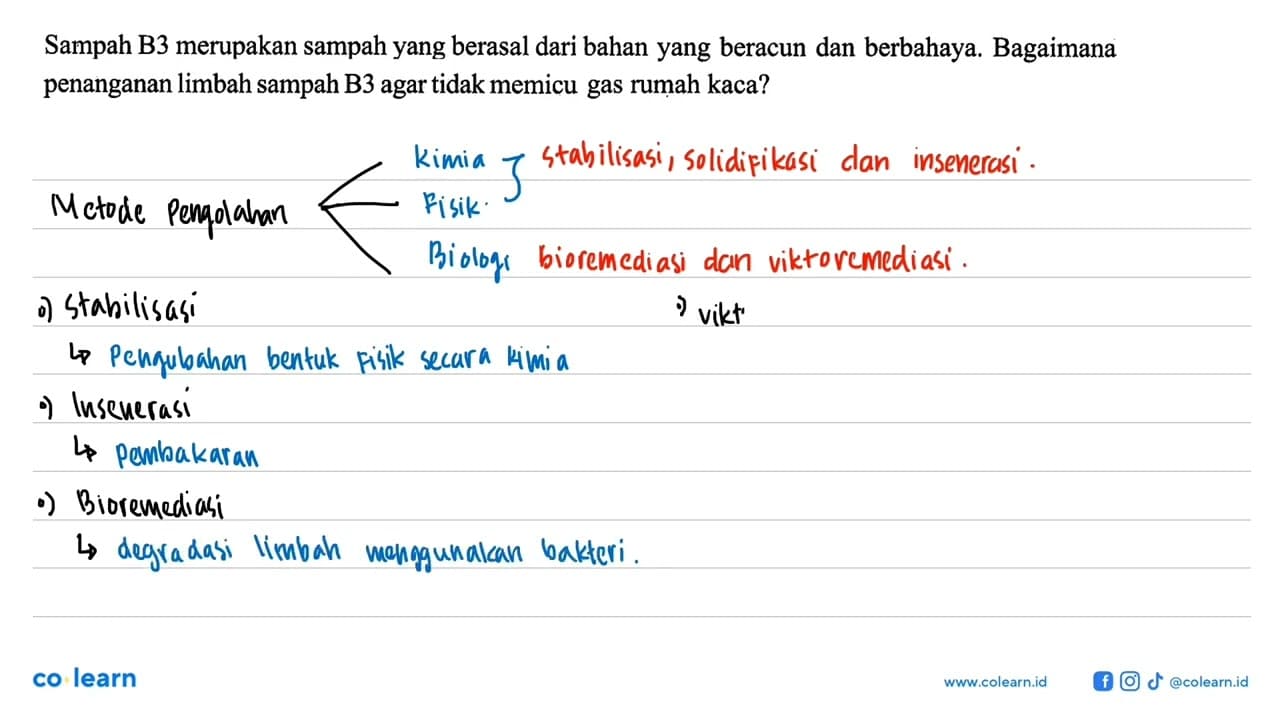 Sampah B3 merupakan sampah yang berasal dari bahan yang