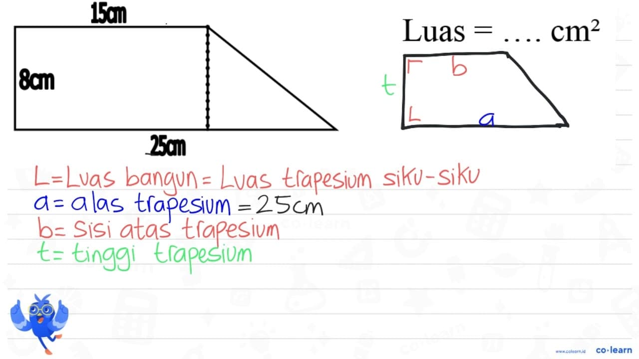 150 m Luas =... . cm^(2)