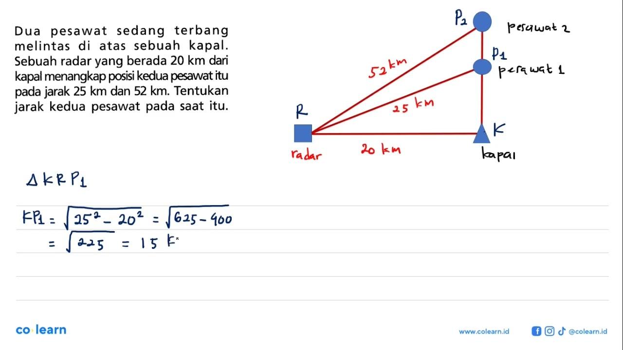 Dua pesawat sedang terbang melintas di atas sebuah kapal.