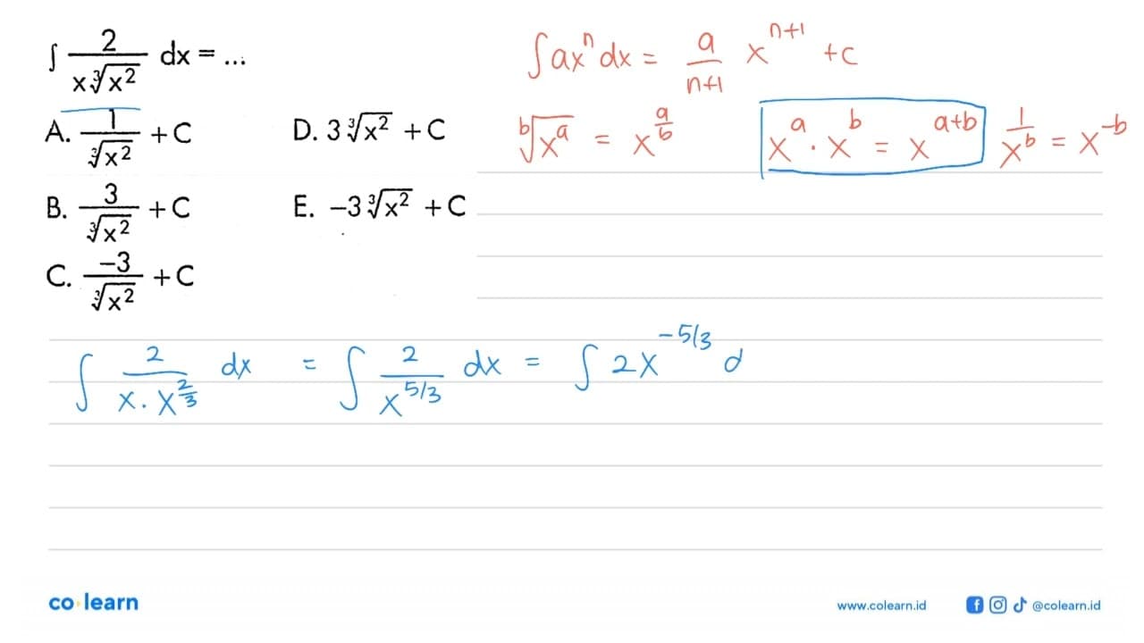 integral 2/(x x^(2/3)) dx= ...