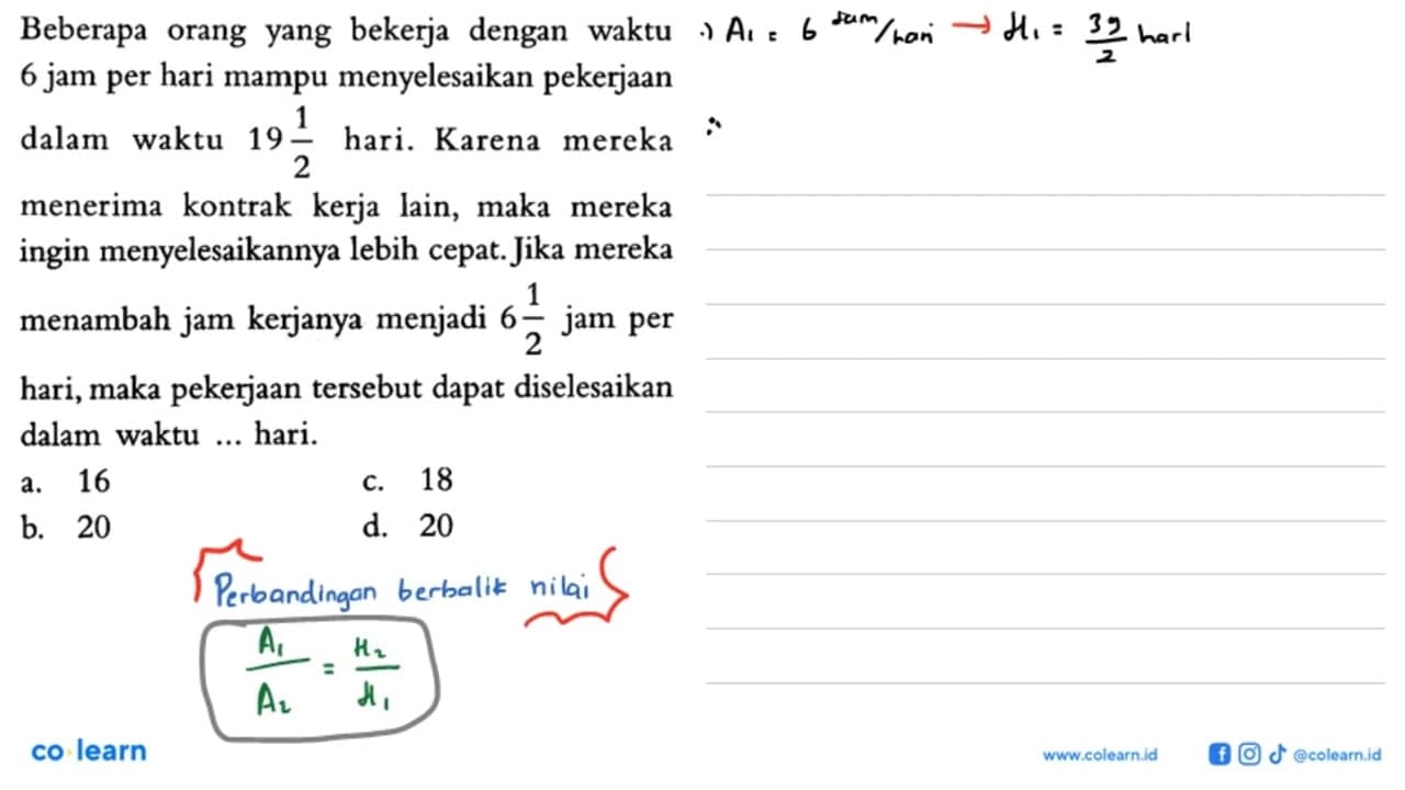 Beberapa orang yang bekerja dengan waktu 6 jam per hari