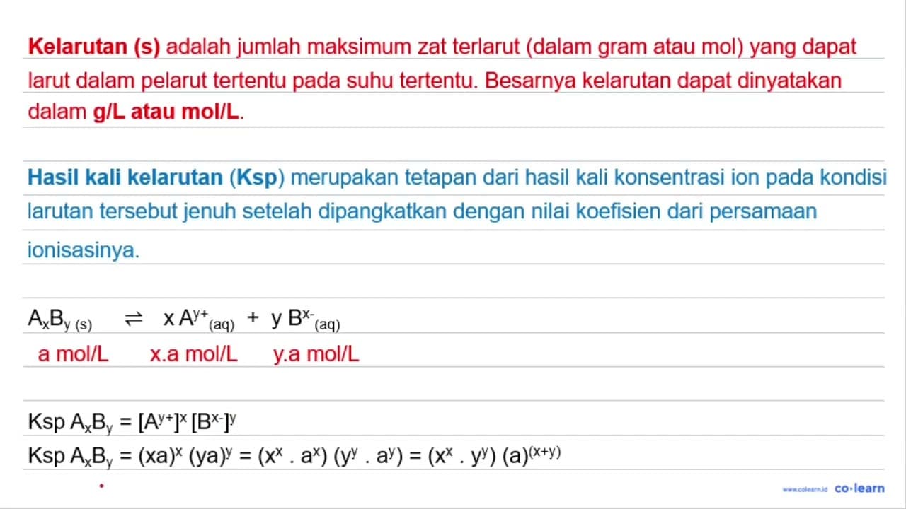 Dalam suatu percobaan seseorang memasukan sejumlah garam