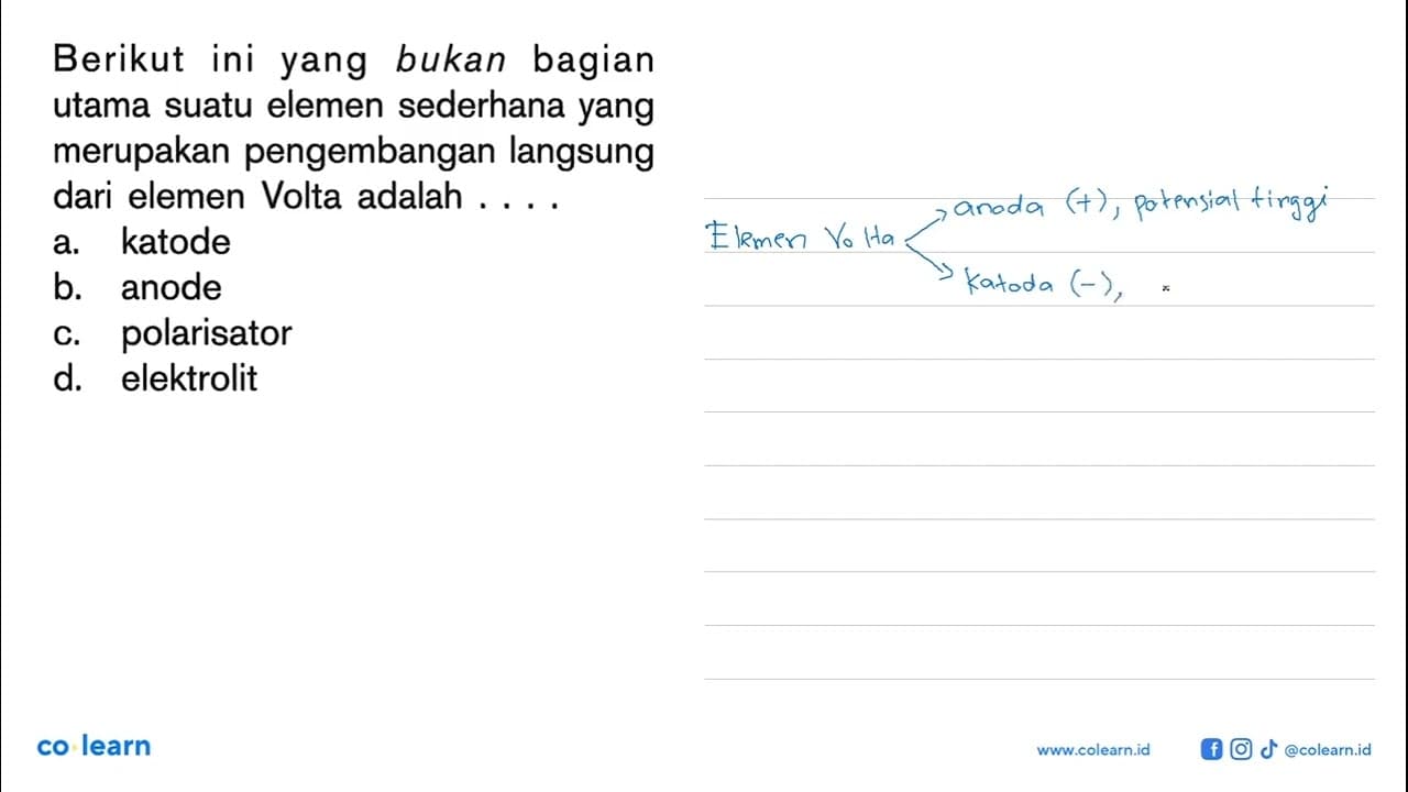 Berikut ini yang bukan bagian utama suatu elemen sederhana