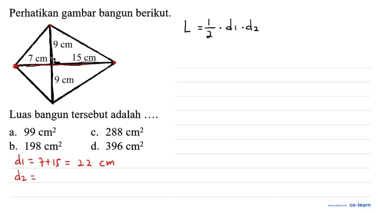 Perhatikan gambar bangun berikut. Luas bangun tersebut