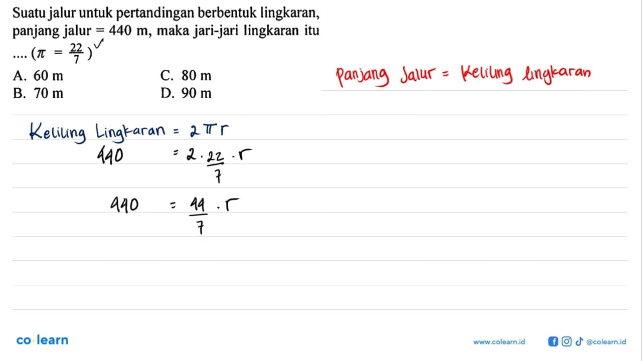 Suatu jalur untuk pertandingan berbentuk lingkaran, panjang