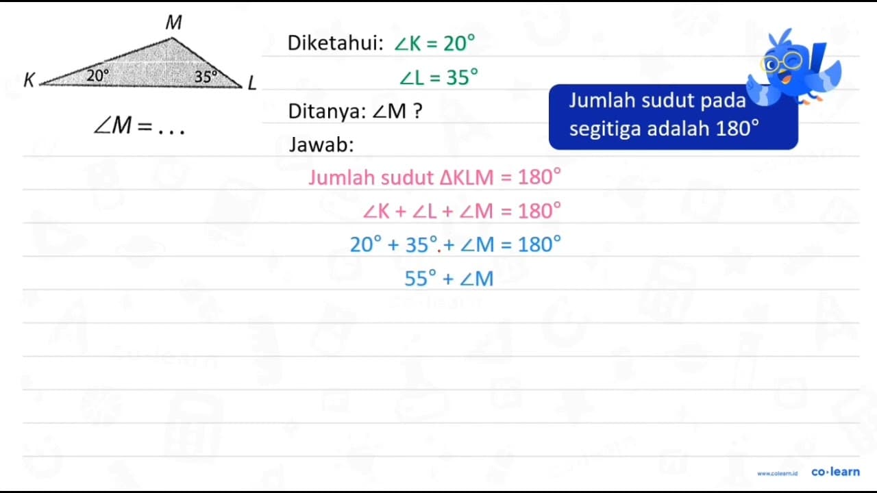 sudut M=...