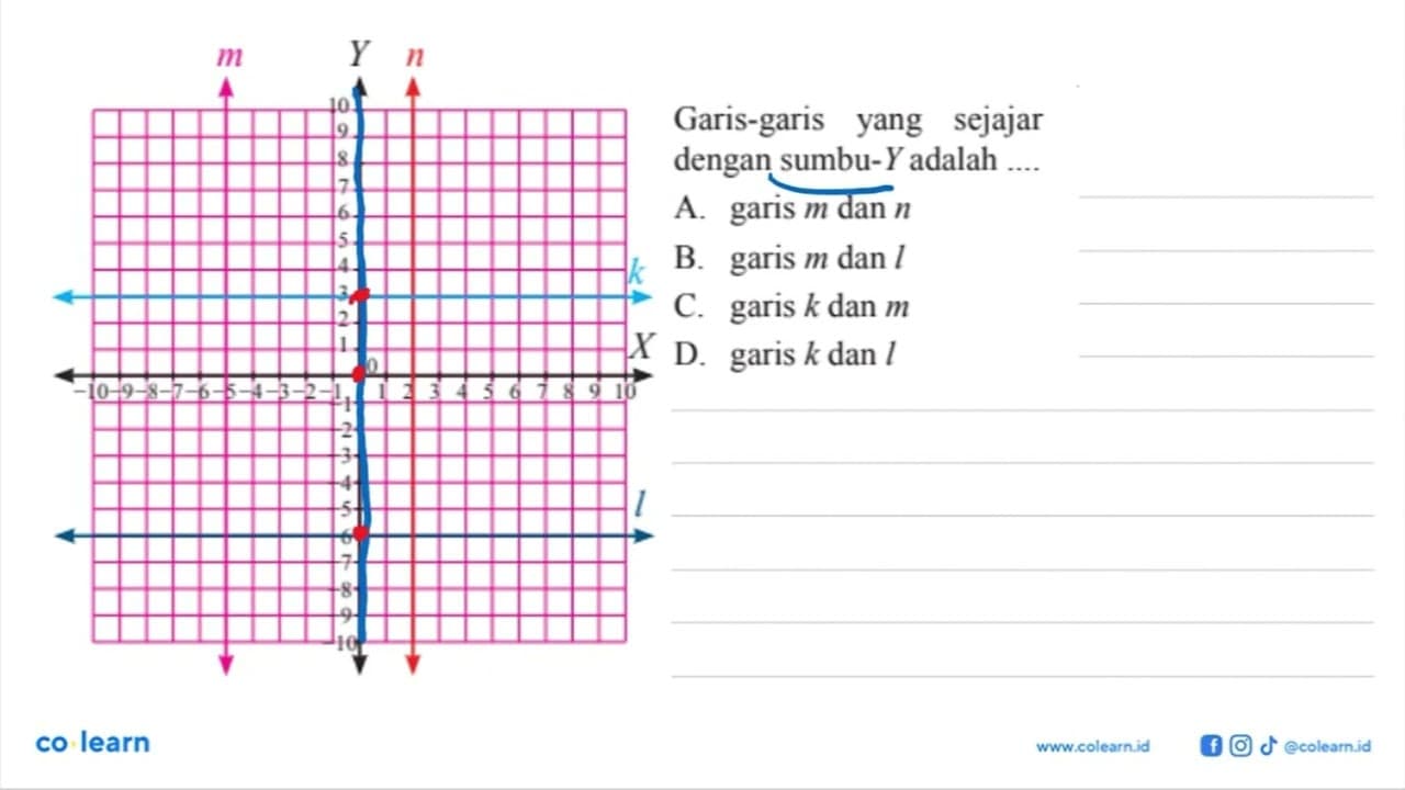 perhatikan koordinat kartesius berikut ini. Garis-garis