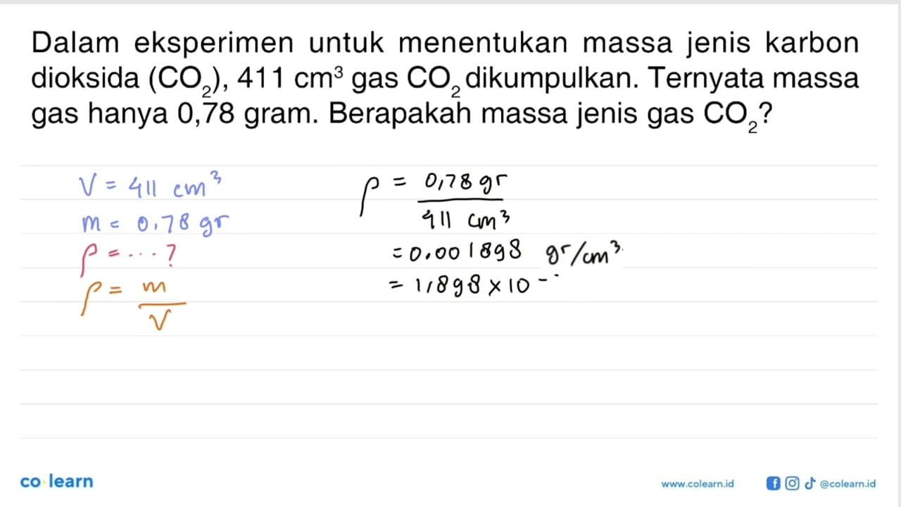 Dalam eksperimen untuk menentukan massa jenis karbon