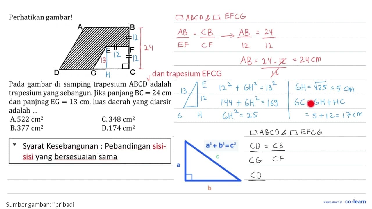 Perhatikan gambar! A B E F D G C Pada gambar di samping