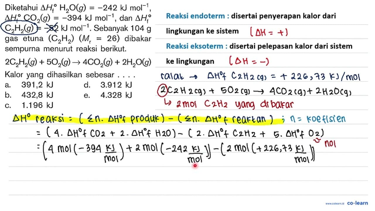 Diketahui delta Hf H2O (g) = -242 kJ mol^(-1) , delta Hf