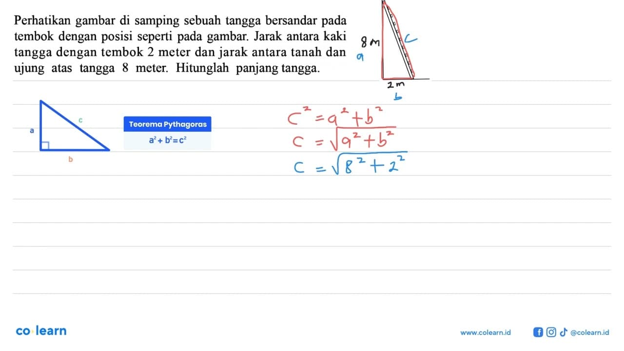 Perhatikan gambar di samping sebuah tangga bersandar pada