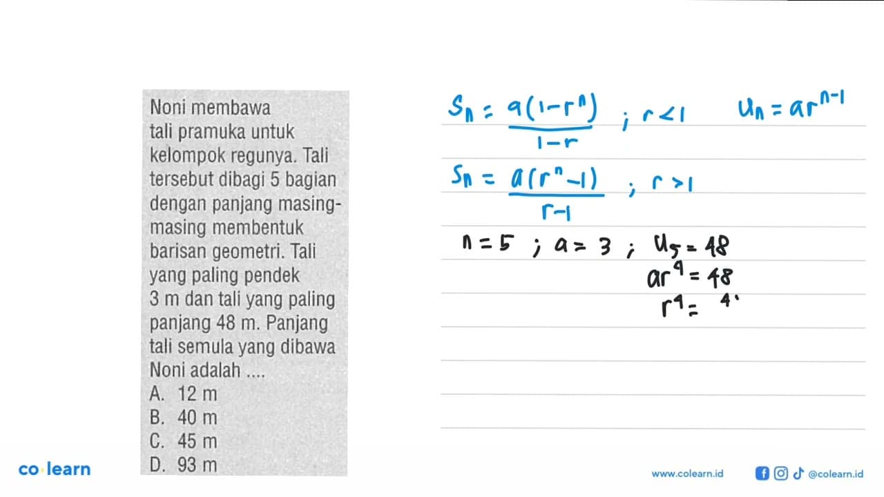 Noni membawa tali pramuka untuk kelompok regunya. Tali