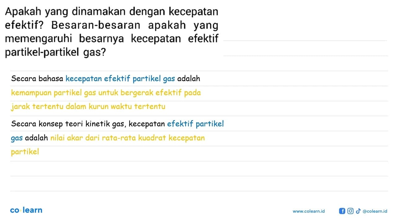 Apakah yang dinamakan dengan kecepatan efektif?