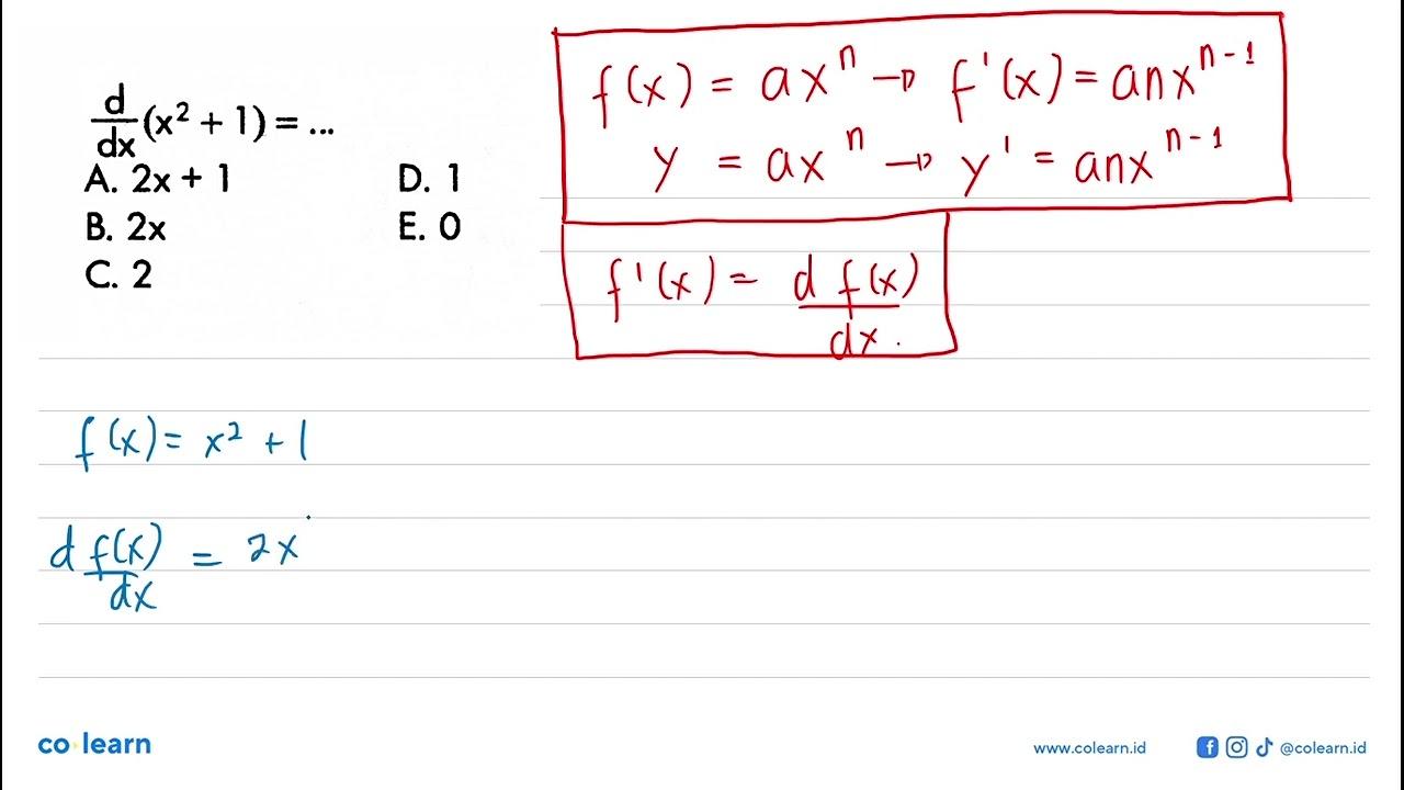 d/dx (x^2+1)=....