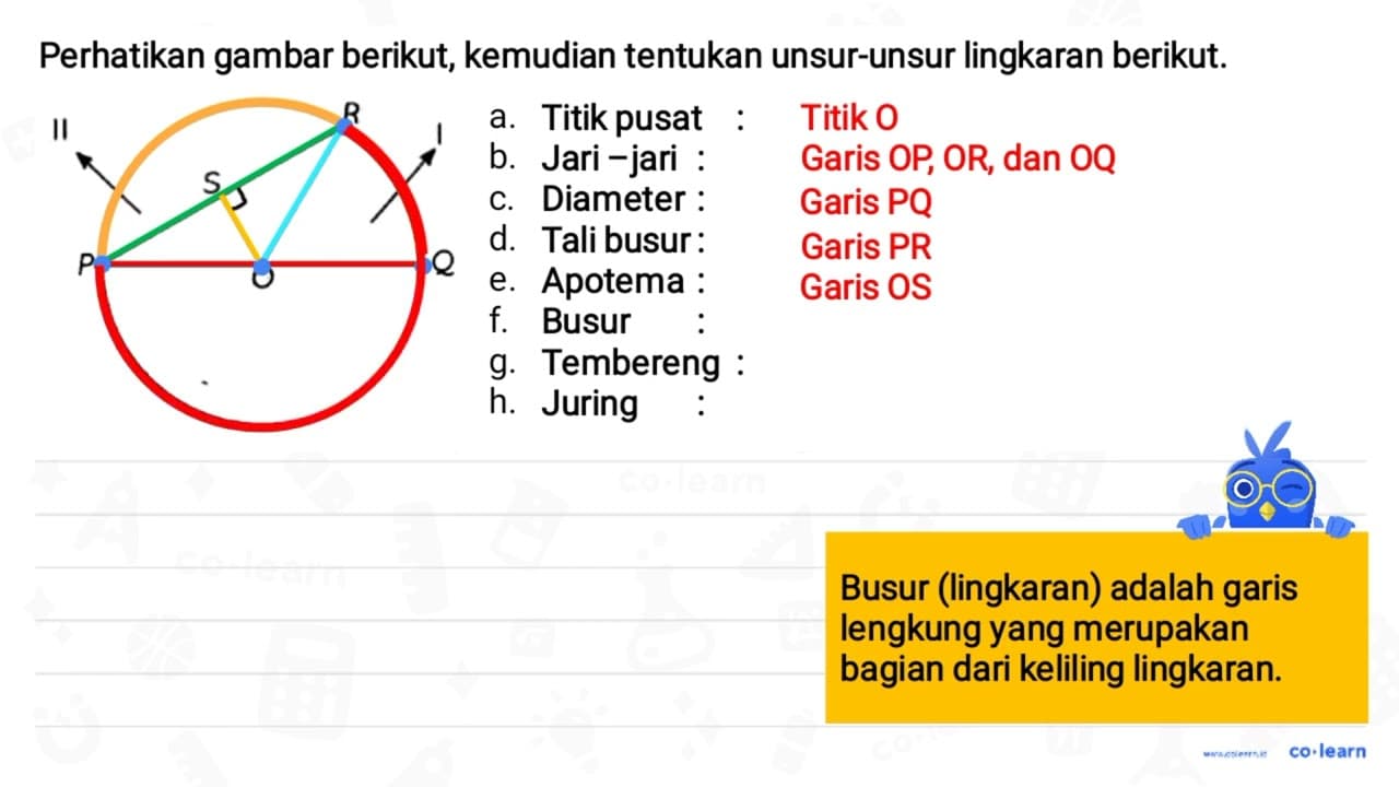 Perhatikan gambar berikut, kemudian tentukan unsur-unsur