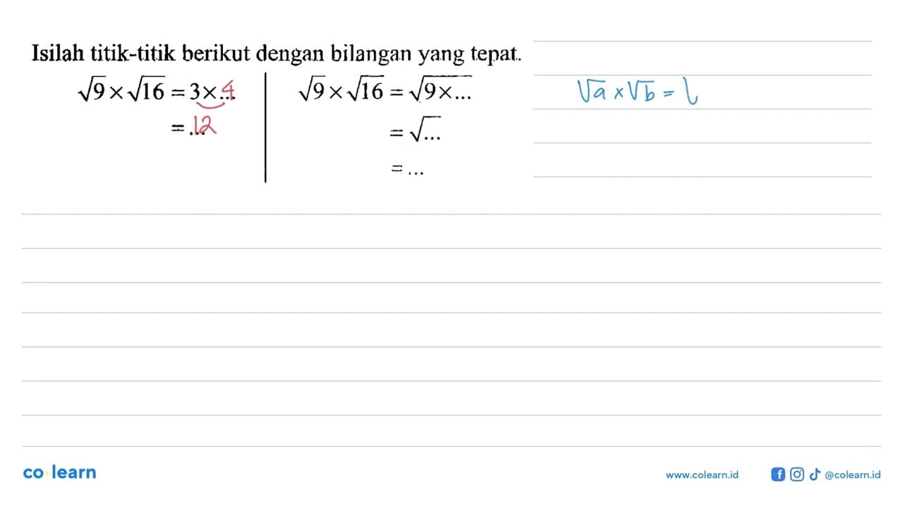 Isilah titik-titik berikut dengan bilangan yang tepat.