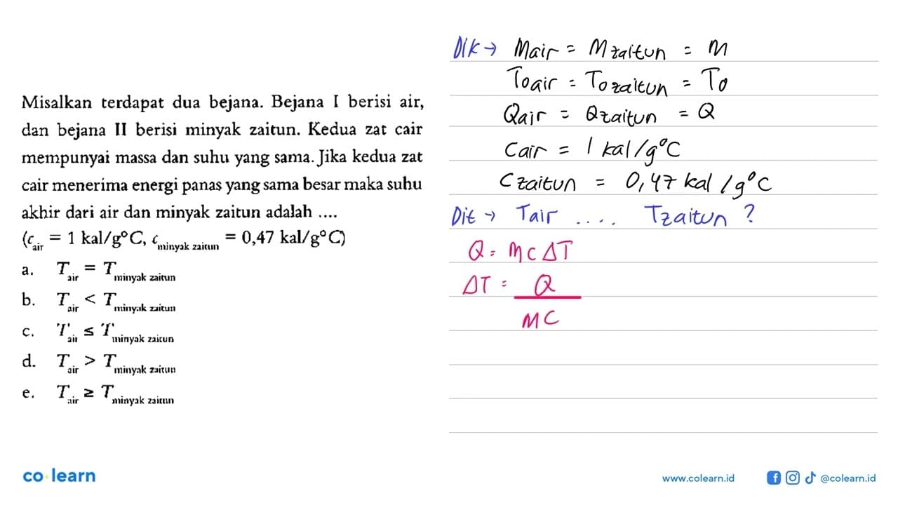 Misalkan terdapat dua bejana. Bejana I berisi air, dan