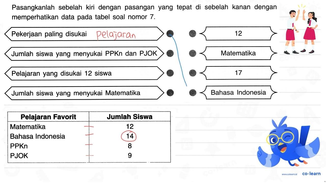 Pasangkanlah sebelah kiri dengan pasangan yang tepat di