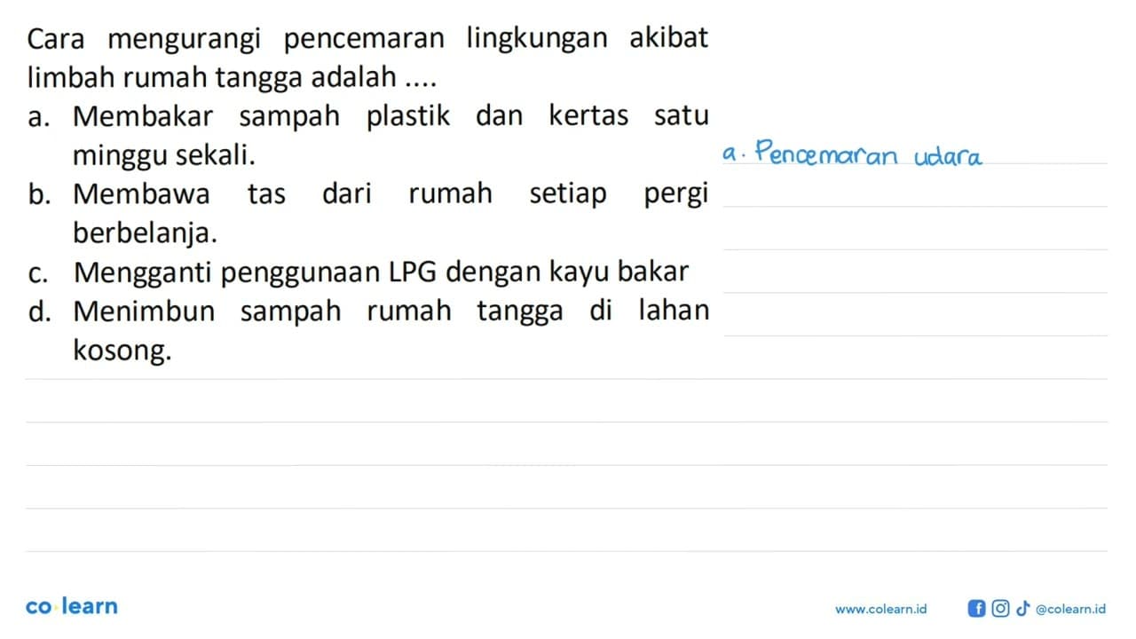 Cara mengurangi pencemaran lingkungan akibat limbah rumah