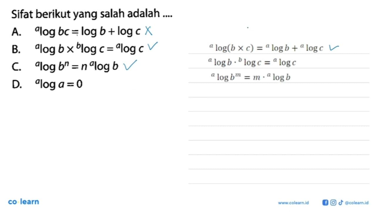 Sifat berikut yang salah adalah