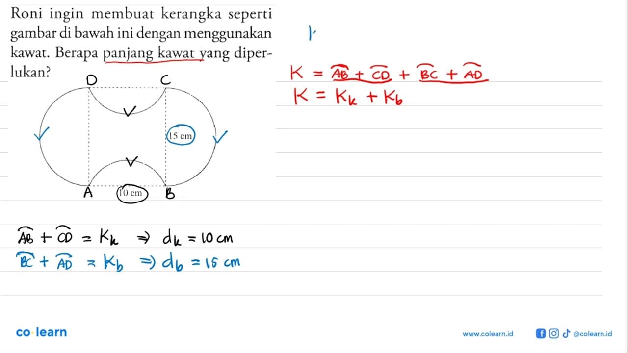 Roni ingin membuat kerangka seperti gambar di bawah ini