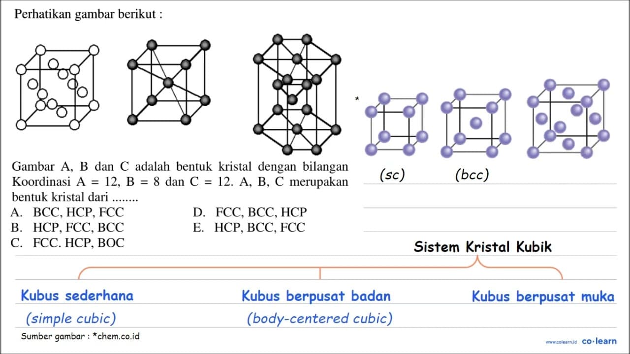 Perhatikan gambar berikut : Gambar A, B dan C adalah bentuk