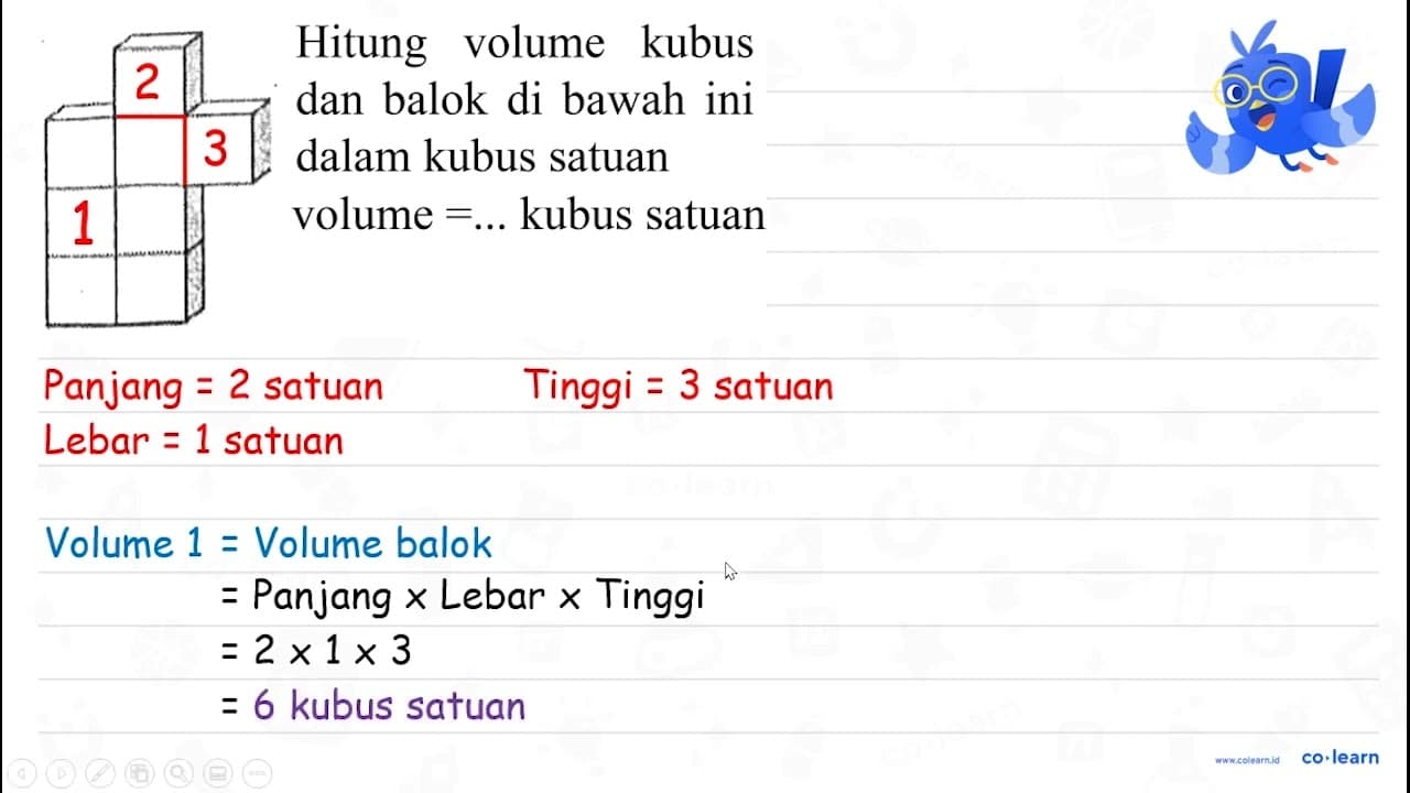 Hitung volume kubus dan balok di bawah ini dalam kubus