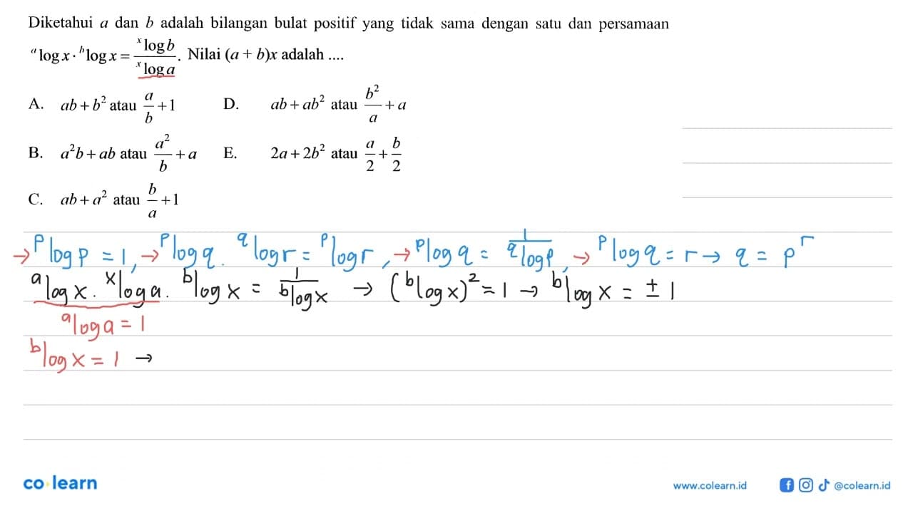 Diketahui a dan b adalah bilangan bulat positif yang tidak