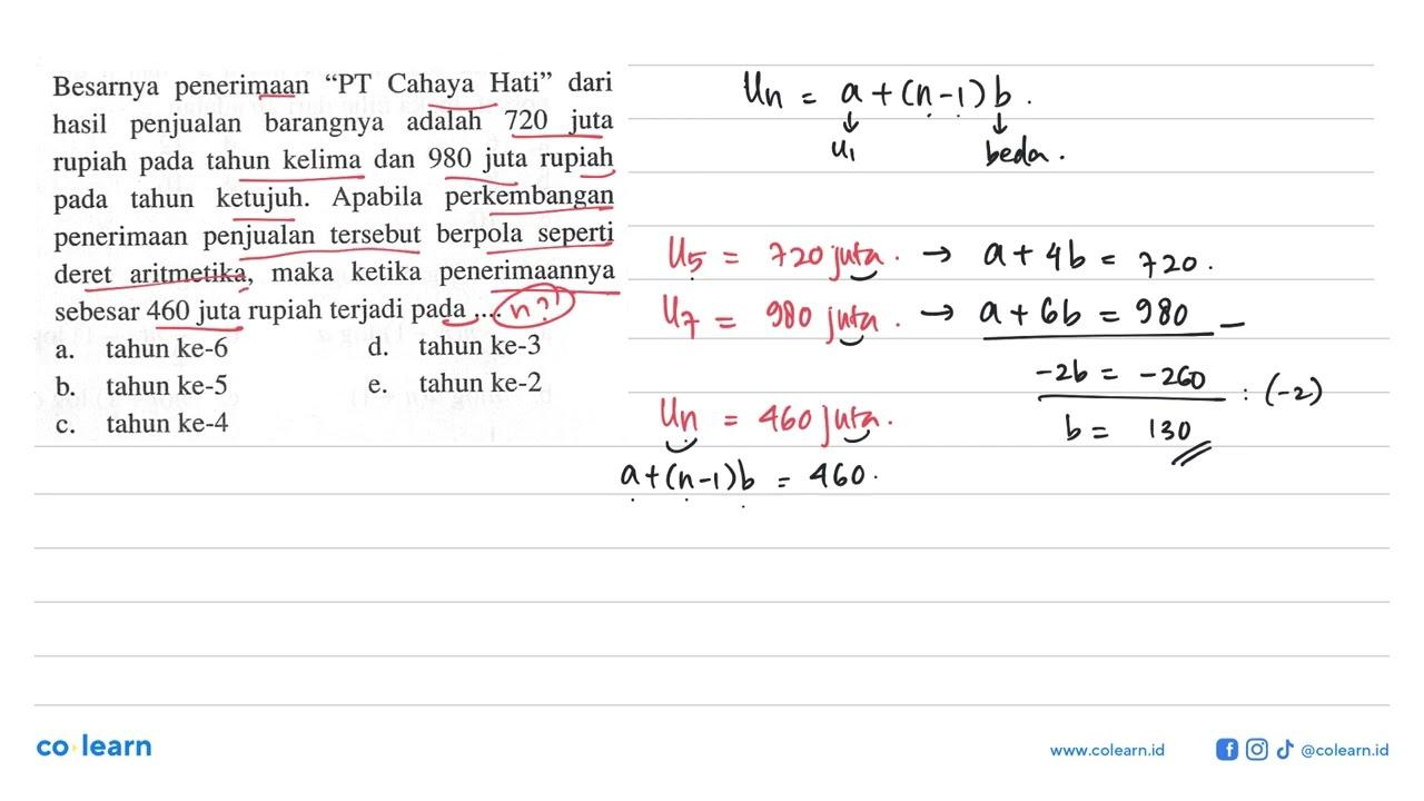 Besarnya penerimaan 'PT Cahaya Hati' dari hasil penjualan