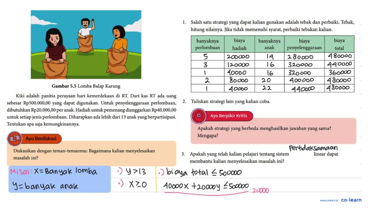 Gambar 5.5 Lomba Balap Karung Kiki adalah panitia perayaan