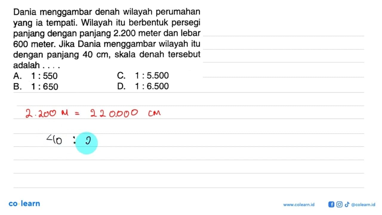 Dania menggambar denah wilayah perumahan yang ia tempati.