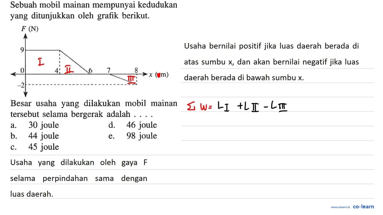 Sebuah mobil mainan mempunyai kedudukan yang ditunjukkan