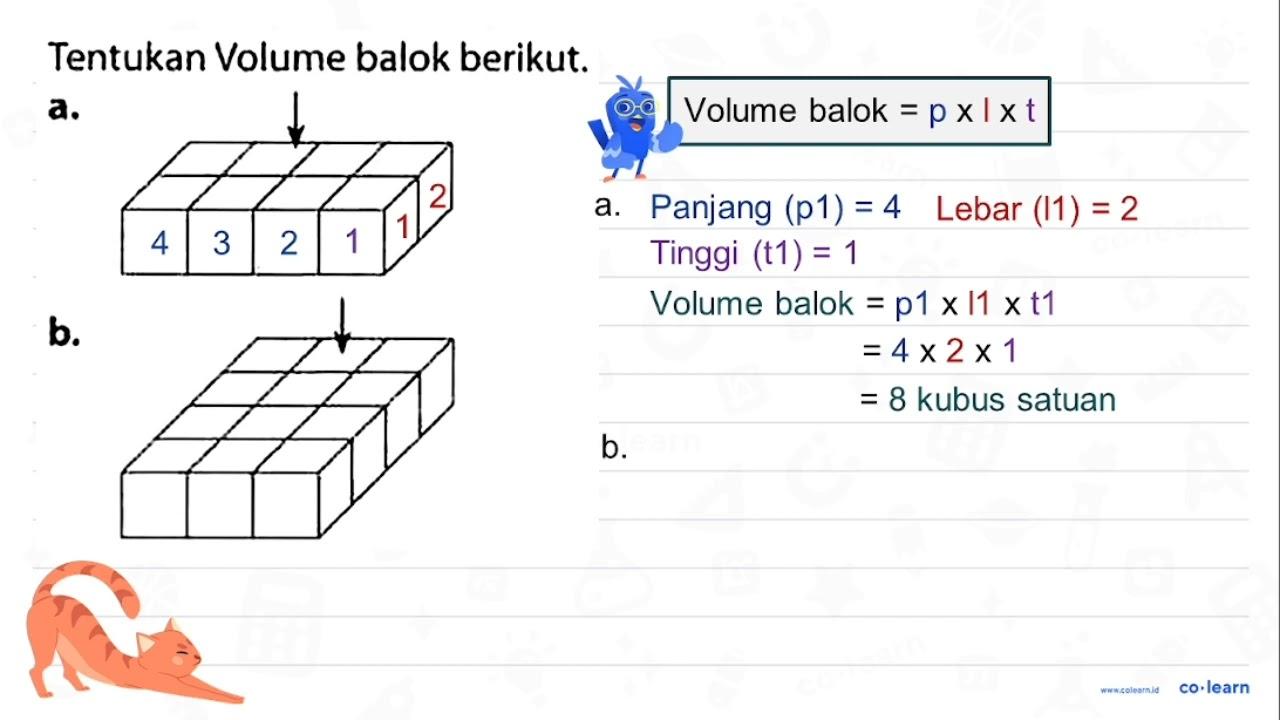 Tentukan Volume balok berikut. a. b.