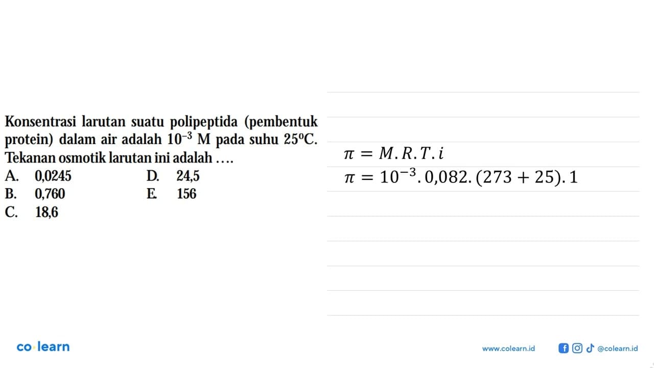 Konsentrasi larutan suatu polipeptida (pembentuk protein)
