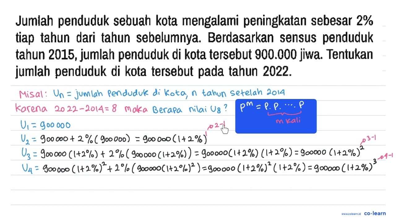 Jumlah penduduk sebuah kota mengalami peningkatan sebesar