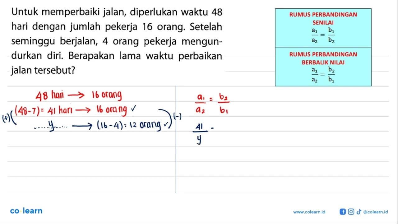 Untuk memperbaiki jalan, diperlukan waktu 48 hari dengan