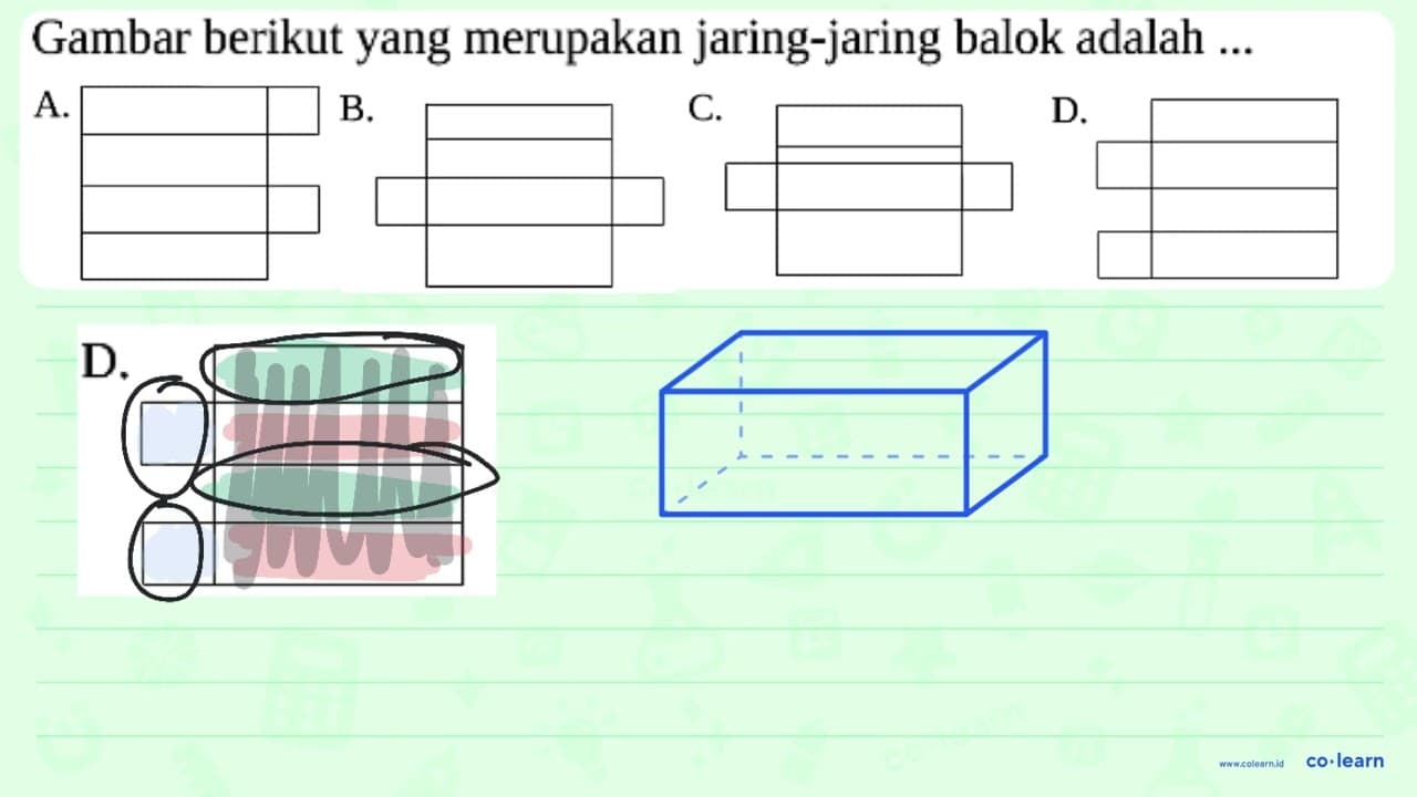 Gambar berikut yang merupakan jaring-jaring balok adalah