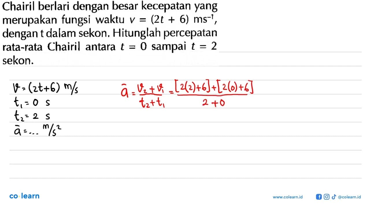 Chairil berlari dengan besar kecepatan yang merupakan