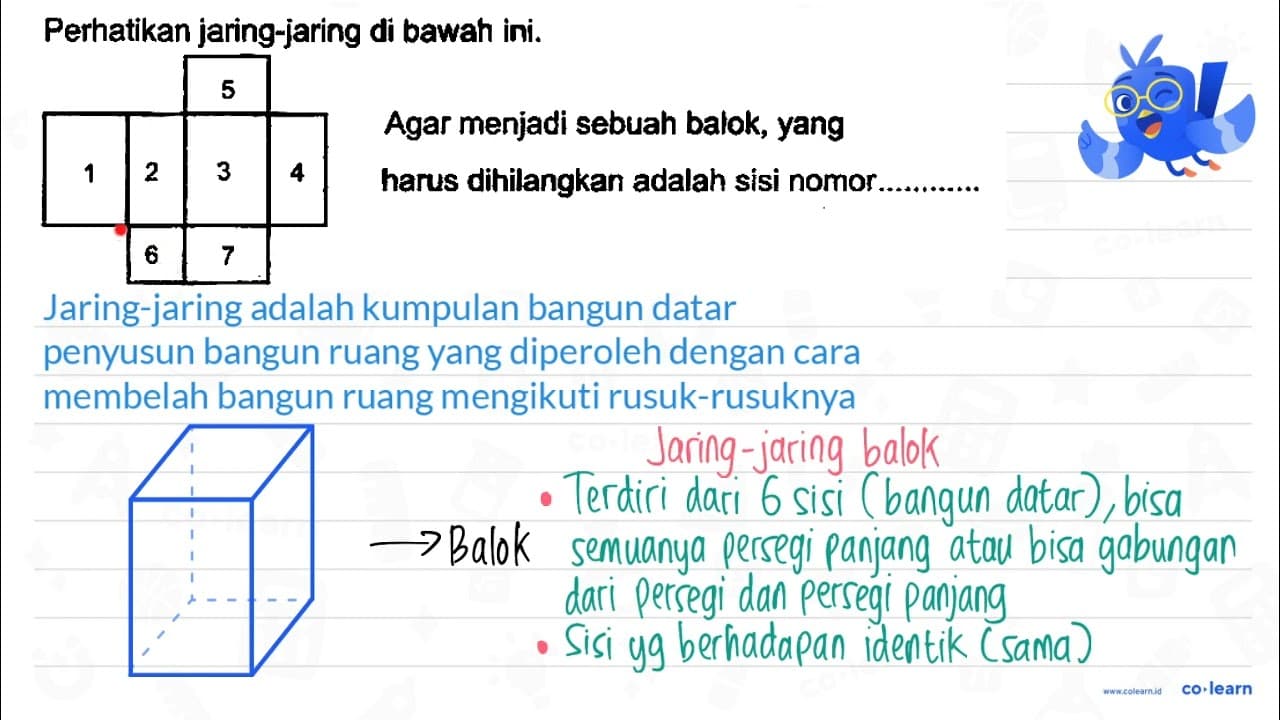 Perhatikan jaring-jaring di bawah ini. { 3 - 4 )