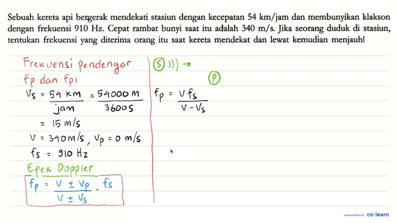 Sebuah kereta api bergerak mendekati stasiun dengan