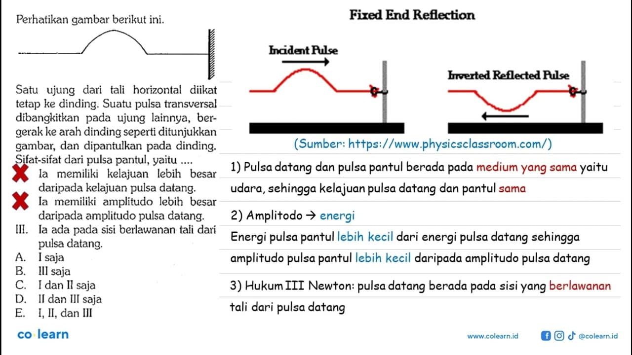 Perhatikan gambar berikut ini. Satu ujung dari tali