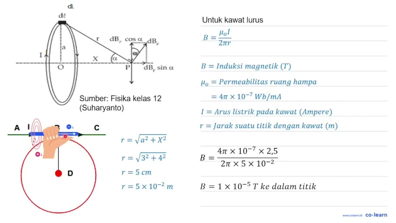 Sebuah kawat dibentuk seperti gambar di bawah ini. A I B C