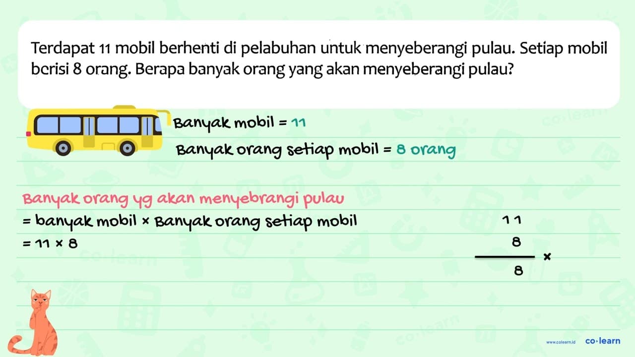 Terdapat 11 mobil berhenti di pelabuhan untuk menyeberangi