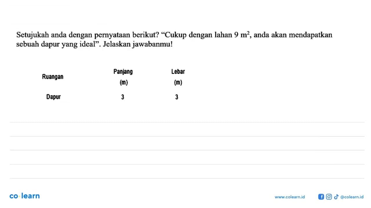 Setujukah anda dengan pernyataan berikut? "Cukup dengan