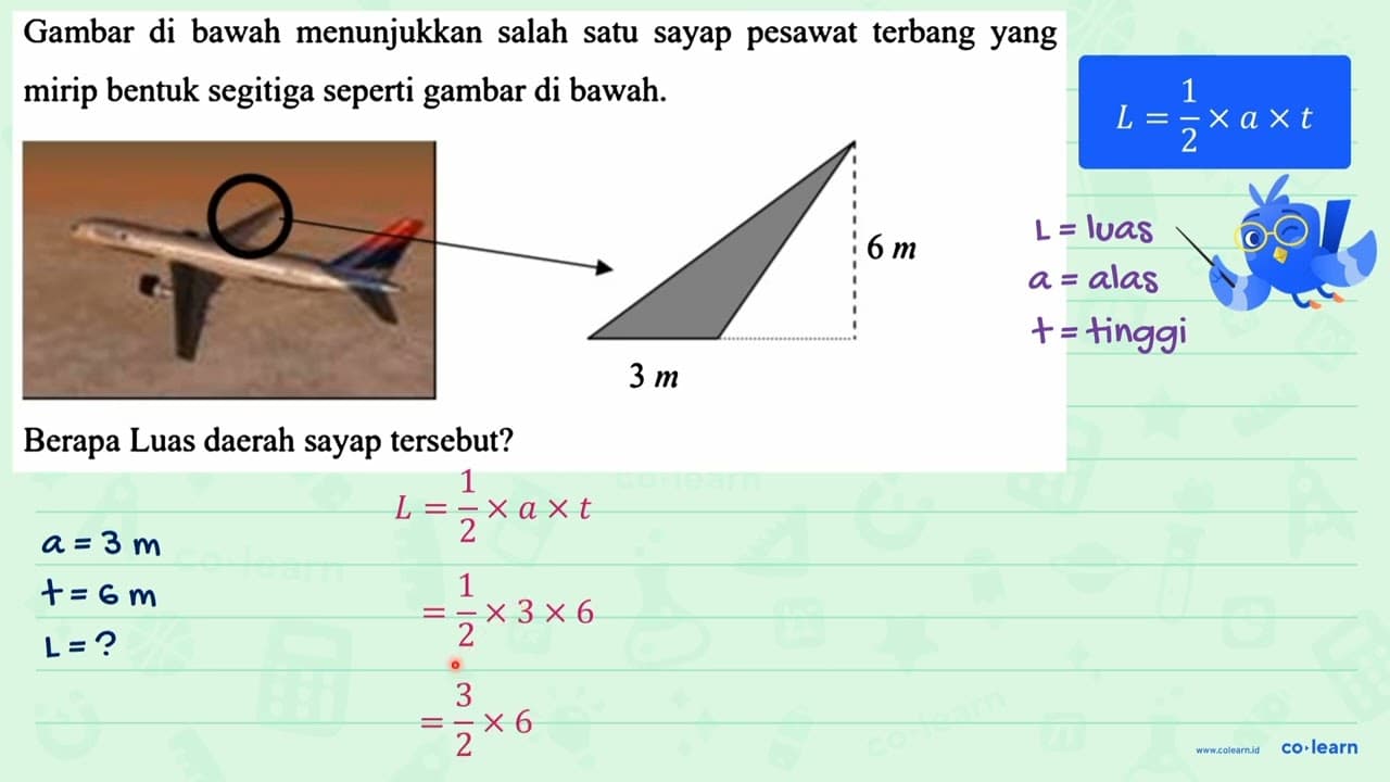 Gambar di bawah menunjukkan salah satu sayap pesawat