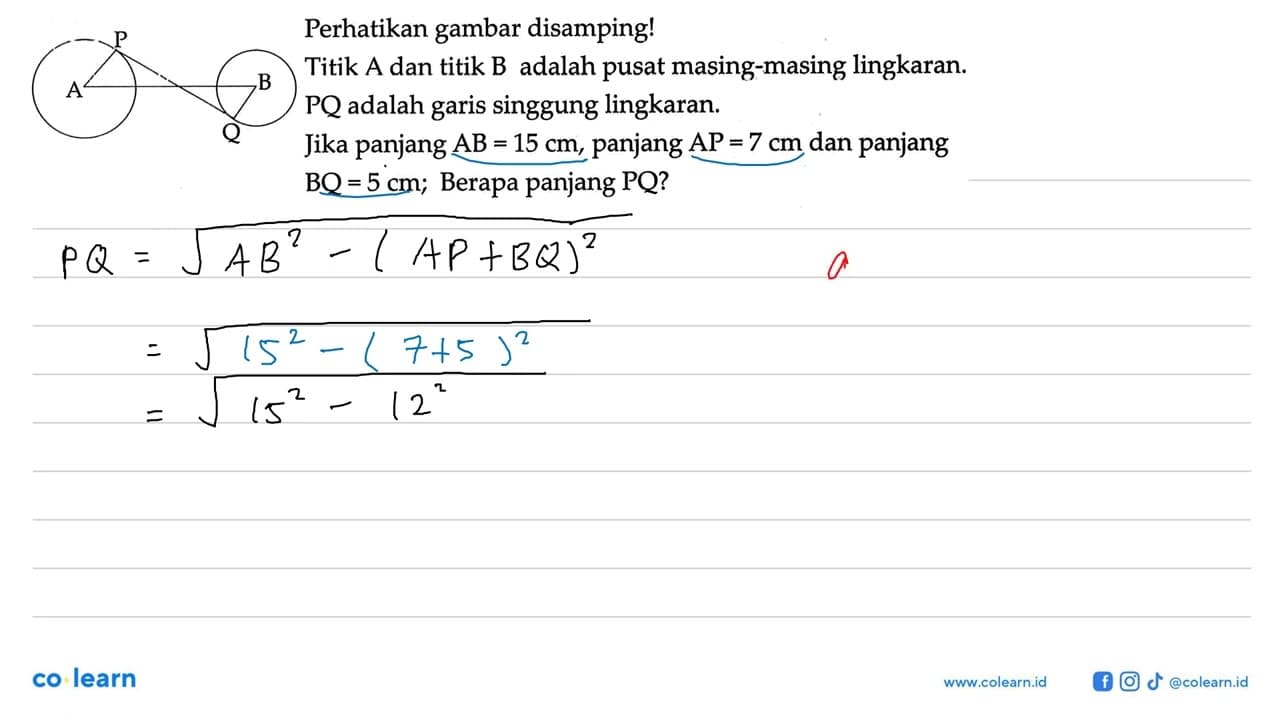 Perhatikan gambar disamping!Titik A dan titik B adalah