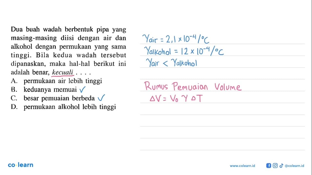 Dua buah wadah berbentuk pipa yang masing-masing diisi