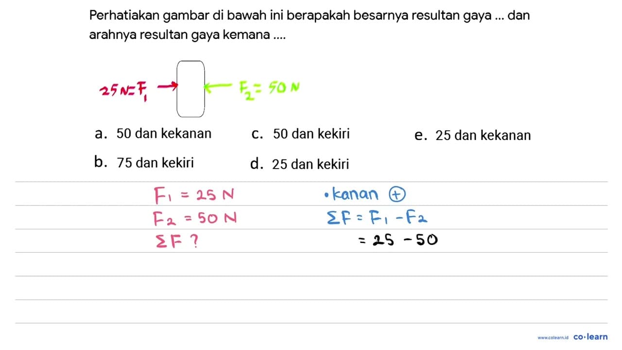 Perhatiakan gambar di bawah ini berapakah besarnya resultan