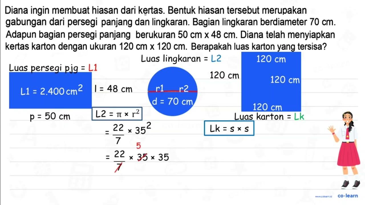 Diana ingin membuat hiasan dari kertas. Bentuk hiasan