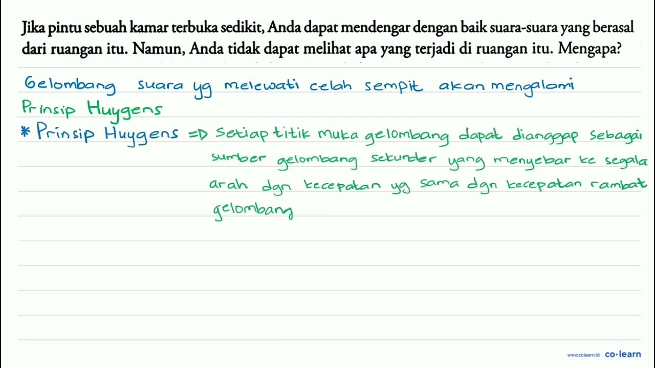 Jika pintu sebuah kamar terbuka sedikit, Anda dapat